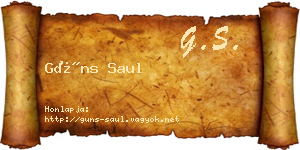 Güns Saul névjegykártya